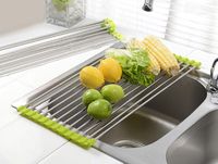 Retractable Drain Basket Kitchen Rack Stainless Steel Folding Storage Rack main image 5