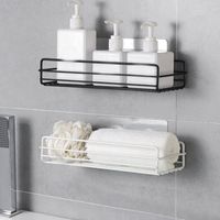 Toilet Punch-free Iron Bathroom Shelf Toilet Rack Wall-mounted Shower Gel Storage Rack main image 3