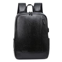 Fashion Simple Pu Backpack Casual Men's Rechargeable Shoulder Computer Bag Wholesale main image 3