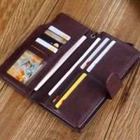 New Men's Wallet Long Oil Wax Leather Clutch Classic Crazy Horse Leather Retro European And American Wallet main image 5