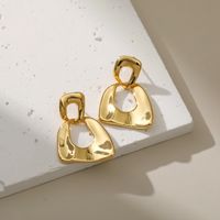 European And American Copper Plating 18k Real Gold Trending Earrings Special-interest Design Glossy Fashion Minimalist Ear Studs Cold Style Small Jewelry main image 4