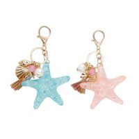 New Starfish Shell Tassel Pearl Couple Keychain main image 3