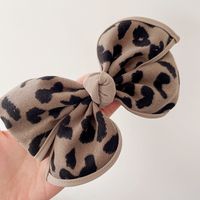 Chic Style Simple Retro Leopard Bow Steel Clip Spring Clip Top Clip Hair Accessory sku image 1