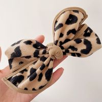 Chic Style Simple Retro Leopard Bow Steel Clip Spring Clip Top Clip Hair Accessory sku image 2