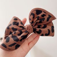 Chic Style Simple Retro Leopard Bow Steel Clip Spring Clip Top Clip Hair Accessory sku image 3