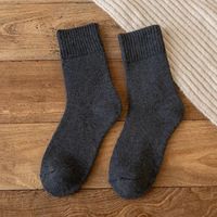 Men's Winter Plus Velvet Thickening In The Tube To Keep Warm Men's Socks Solid Color Long Tube Socks sku image 3