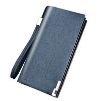 Long Wallet Men's Multi-card Zipper Clutch Bag Simple European And American Style Factory Sales sku image 3