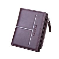 Men's Wallet Retro Wallet Men's Bag Wallet European And American Short Zipper Bag Trend Dollar Clip sku image 1