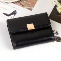 New Ladies Wallet Short Organ Bag Fashion Multi-card Buckle Coin Purse Small Card Bag Wholesale sku image 1