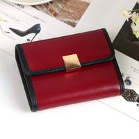 New Ladies Wallet Short Organ Bag Fashion Multi-card Buckle Coin Purse Small Card Bag Wholesale sku image 3