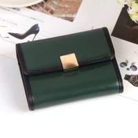 New Ladies Wallet Short Organ Bag Fashion Multi-card Buckle Coin Purse Small Card Bag Wholesale sku image 6