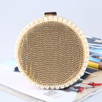 Dinner Bag Diamond-studded Round Banquet Bag Clutch Bag Rhinestone Evening Bag sku image 1