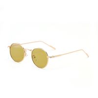 Round Small Frame Retro Autumn Metal Frame Sunglasses sku image 1