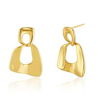 European And American Copper Plating 18k Real Gold Trending Earrings Special-interest Design Glossy Fashion Minimalist Ear Studs Cold Style Small Jewelry sku image 1