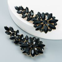 Fashion Color Rhinestone Series Personalized Long Geometric Flower Earrings main image 6