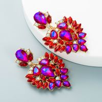 Fashion Alloy Color Rhinestone Full Diamond Geometric Earrings main image 6