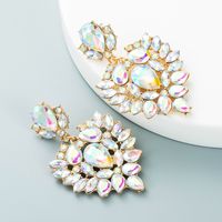 Fashion Alloy Color Rhinestone Full Diamond Geometric Earrings sku image 4