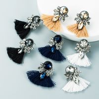 Rhinestone Long Tassel Earrings Fashion Diamond Gemstone Bohemian main image 1