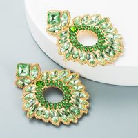 Fashion Temperament Geometric Flower Earrings Alloy Inlaid With Color Rhinestones main image 9