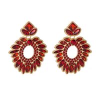 Fashion Temperament Geometric Flower Earrings Alloy Inlaid With Color Rhinestones main image 12