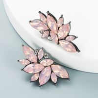 Geometric Flower Alloy Diamond-studded Rhinestone Full Diamond Earrings main image 7