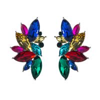 Geometric Flower Alloy Diamond-studded Rhinestone Full Diamond Earrings main image 9