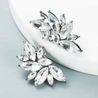Geometric Flower Alloy Diamond-studded Rhinestone Full Diamond Earrings sku image 5