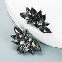 Geometric Flower Alloy Diamond-studded Rhinestone Full Diamond Earrings sku image 6