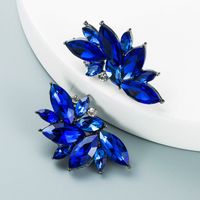 Geometric Flower Alloy Diamond-studded Rhinestone Full Diamond Earrings sku image 8
