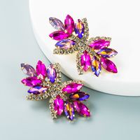 Retro Multi-layer Alloy Diamond Colored Rhinestone Flower Earrings main image 3