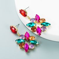Fashion Exaggerated Earrings Alloy Diamond Colored Rhinestone Full Diamond Earrings main image 5