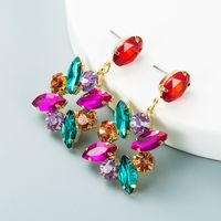 Fashion Exaggerated Earrings Alloy Diamond Colored Rhinestone Full Diamond Earrings main image 7