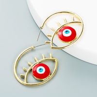 Exaggerated Devil’s Eye Drops C-shaped Eye Ear Hoop Earrings sku image 3