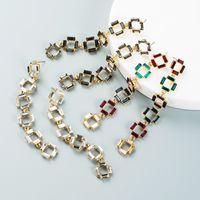 Fashion Multi-layer Small Square Alloy Color Rhinestone Long Earrings main image 2