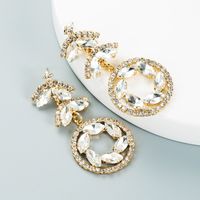 Fashion Creative Multi-layer Alloy Diamond-studded Rhinestone Color Flower Earrings main image 3
