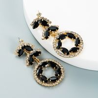 Fashion Creative Multi-layer Alloy Diamond-studded Rhinestone Color Flower Earrings main image 5