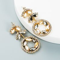 Fashion Creative Multi-layer Alloy Diamond-studded Rhinestone Color Flower Earrings main image 6