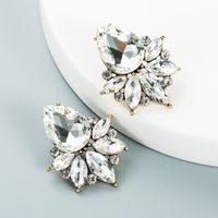 Exaggerated Personality Drop-shaped Colored Glass Diamond Alloy Diamond Earrings main image 3