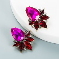 Exaggerated Personality Drop-shaped Colored Glass Diamond Alloy Diamond Earrings main image 7