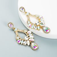 Creative Alloy Inlaid Colorful Diamond Geometric Earrings main image 5