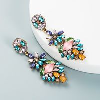 Fashion Colored Diamond Earrings Creative Bohemian Ethnic Style Jewelry Wholesale sku image 2
