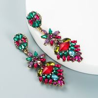 Fashion Colored Diamond Earrings Creative Bohemian Ethnic Style Jewelry Wholesale sku image 1