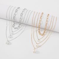 Retro Multi-layered Wearing Temperament Necklace Imitation Pearl Chain Niche Exaggerated Necklace main image 4