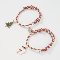 Christmas Bracelet Adjustable Oil Drop Snowman Christmas Tree Bracelet Simple Magnet Color Bracelet main image 6
