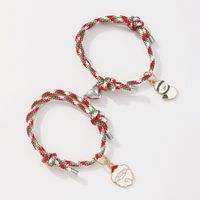 Christmas Bracelet Adjustable Oil Drop Snowman Christmas Tree Bracelet Simple Magnet Color Bracelet main image 4