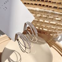 Exaggerated Ear Hoop Earrings Circle Diamond Multi-layer Personality Fashion Trend Earrings main image 4