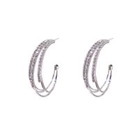 Exaggerated Ear Hoop Earrings Circle Diamond Multi-layer Personality Fashion Trend Earrings main image 7