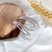 Übertriebene Ohr Creolen Kreis Diamant Mehrschichtige Persönlichkeit Modetrend Ohrringe sku image 2