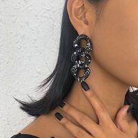 E10061 Europe And America Cross Border Exaggerated Jewelry Personality Black And White Dots Earrings Fashion Temperamental Cold Style Alloy Earring main image 6