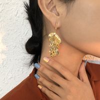 European And American Creative Fashion Earrings Multilayer Leaf Retro Earrings Metal Texture Tassel Earrings main image 1